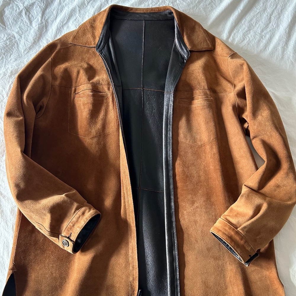 Men's Suede & Leather Reversible Jacket -Size XL